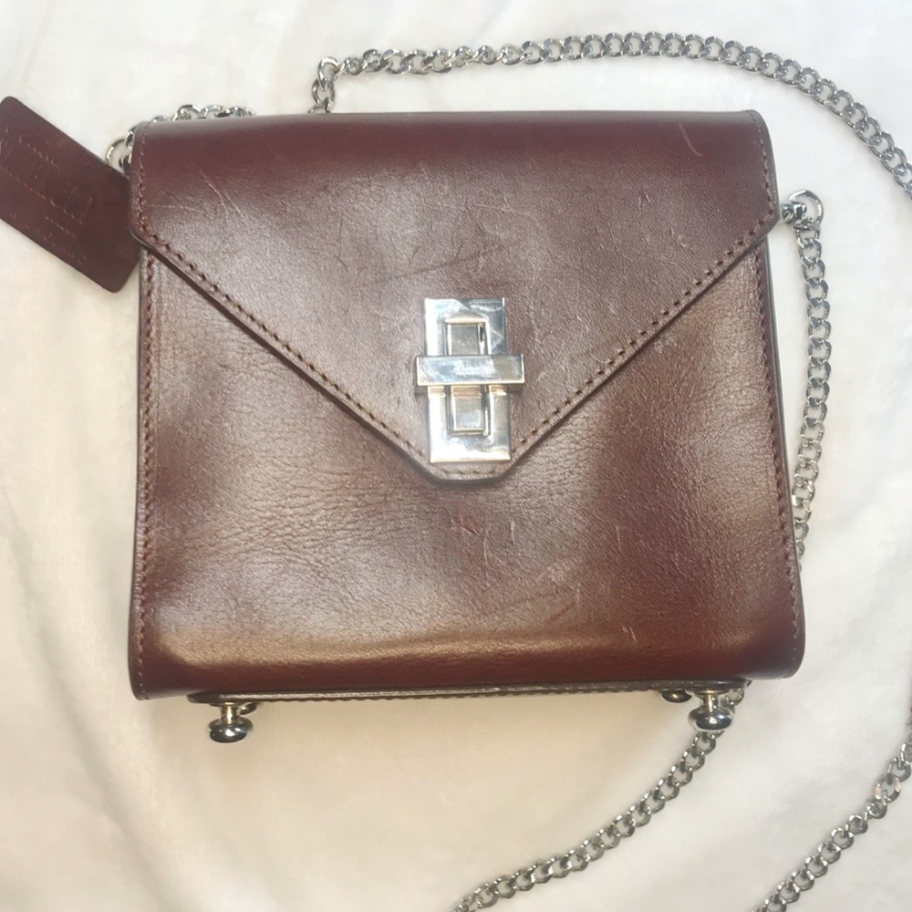 Chain Leather Crossbody Mini Bag + Tote Bag